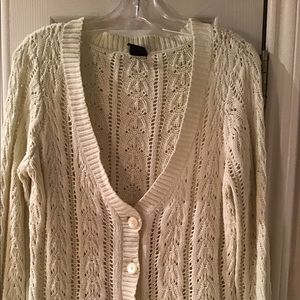NAUTICA : Cardigan pale yellow “hand knit” look